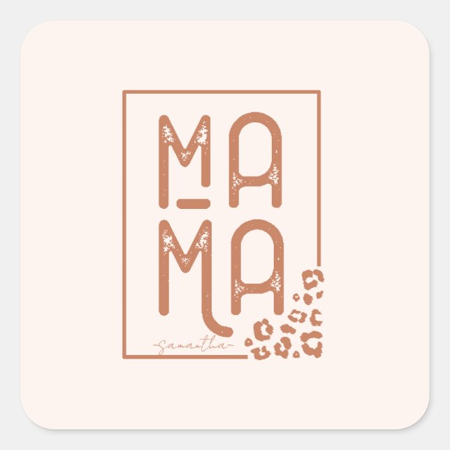 Pegatina Cuadrada Boho Mama ruso (Anverso)