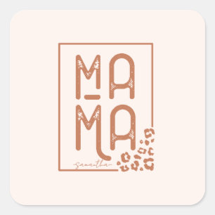 Pegatina Cuadrada Boho Mama ruso