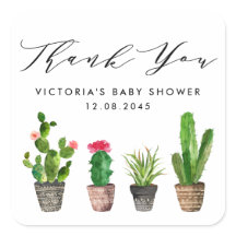 Boho Potted Cactus Baby Shower Gracias