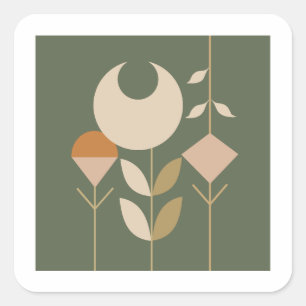 Pegatina Cuadrada Boho Resumen Lily