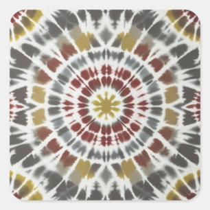 Pegatina Cuadrada Boho Starburst Tie Dye
