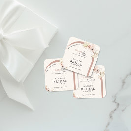 Pegatina Cuadrada Boho Watercolor Floral Arco moderno Ducha de Novia