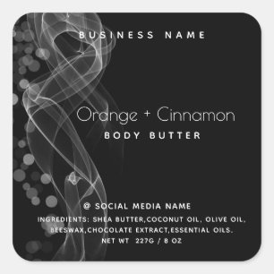 Pegatina Cuadrada Bokeh de vacaciones Producto simple de la tipograf