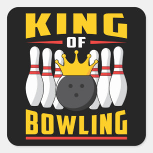 Pegatina Cuadrada Bola Bowler Deportes Strike Team Bowl Gracioso reg