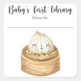Pegatina Cuadrada bola de agua - primera biblioteca del bebé