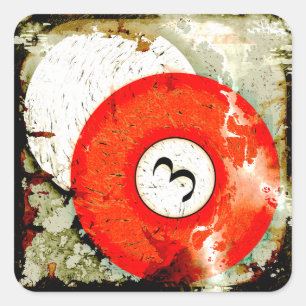 PEGATINA CUADRADA BOLA DE BILLAR NÚMERO 3