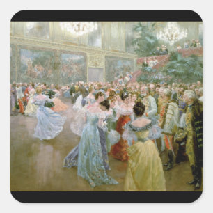 Pegatina Cuadrada Bola de la Corte en Hofburg, 1900