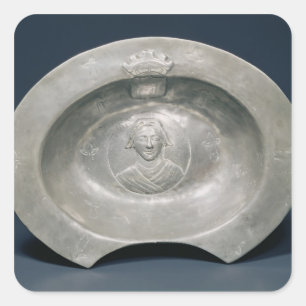 Pegatina Cuadrada Bola sangrante, francés, siglo XV, pewter