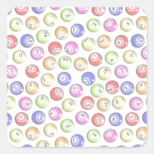 Pegatina Cuadrada Bolas de Bingo