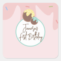 Bolas de Cakepop Lindas para Primer Cumpleaños con