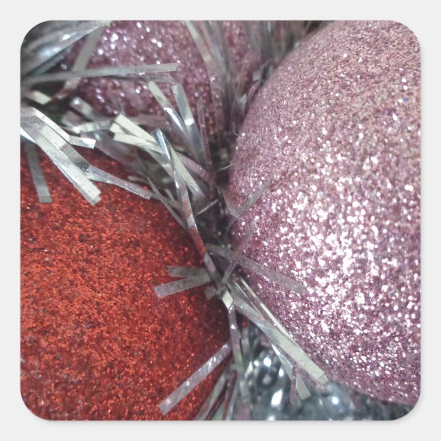 Pegatina Cuadrada Bolas de navidades (Anverso)