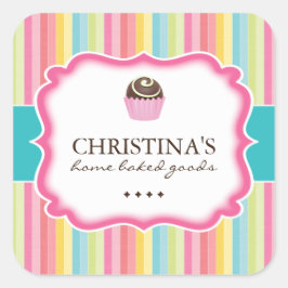 Pegatina Cuadrada Bolas de pasteles - Pegatinas de embalaje