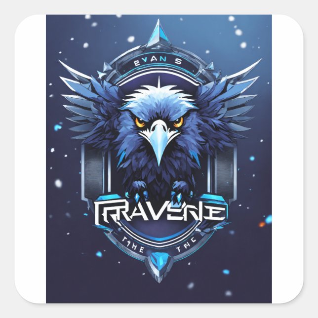 Pegatina Cuadrada Bold Eagle Logo Sticker | Detailed Eagle Head Deca (Anverso)