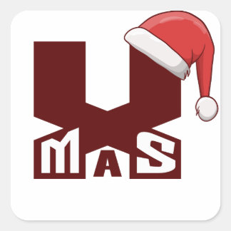 Pegatina Cuadrada Bold XMAS Minimalist Santa Hat Christmas