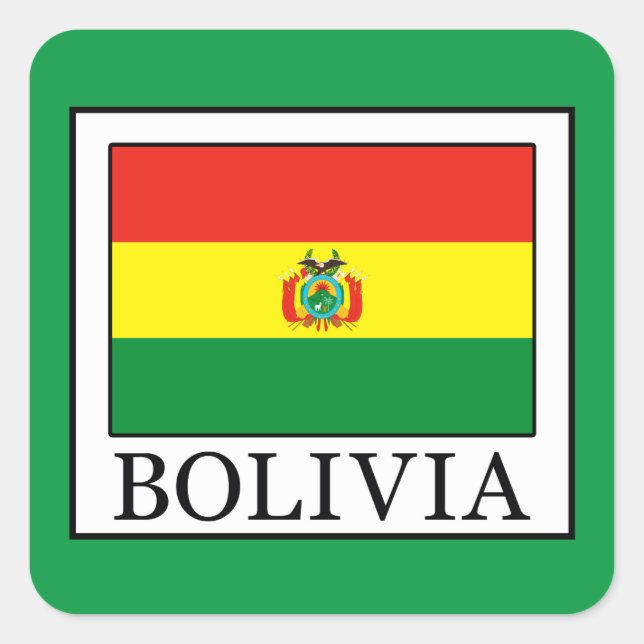 Pegatina Cuadrada Bolivia (Anverso)
