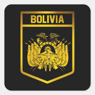 Pegatina Cuadrada Bolivia Emblem
