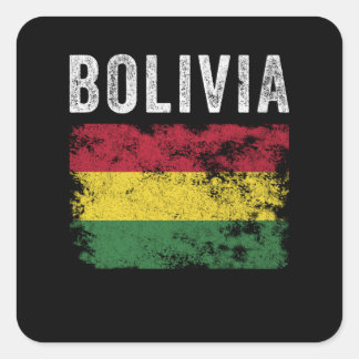 Pegatina Cuadrada Bolivia Flag Distressed - Bolivian Flag