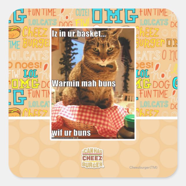 Pegatina Cuadrada Bollos de Warmin mah (Anverso)