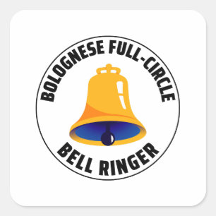 Pegatina Cuadrada Bolognese Full Circle Bell Ringer Ringing