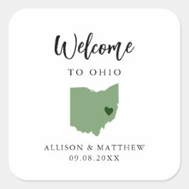 Pegatina Cuadrada Bolsa de bienvenida de cualquier Boda de color Ohi