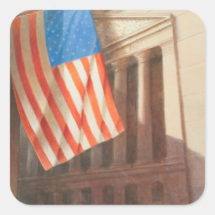 Pegatina Cuadrada Bolsa de Nueva York 2010