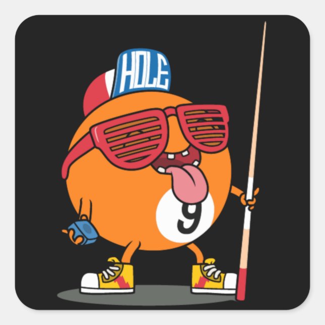 Pegatina Cuadrada Bolsa de nueve billares de Guay (Anverso)