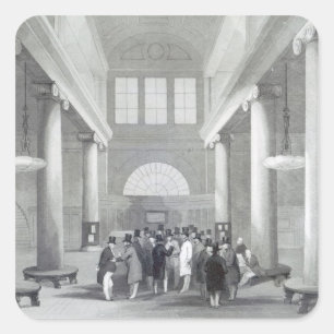 Pegatina Cuadrada Bolsa de Valores