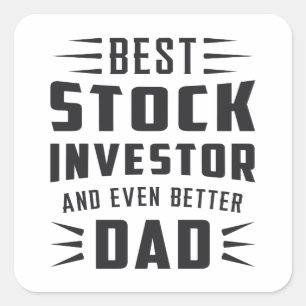 Pegatina Cuadrada Bolsa de Valores Inversor Bull Trader