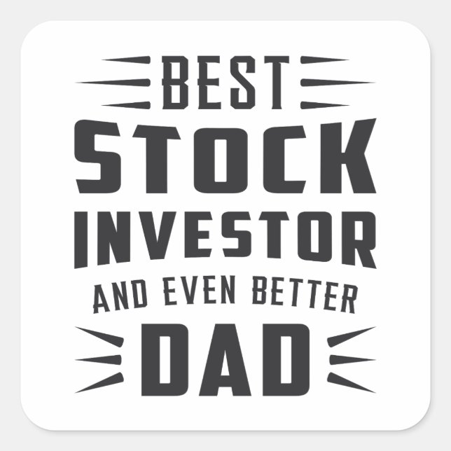 Pegatina Cuadrada Bolsa de Valores Inversor Bull Trader (Anverso)