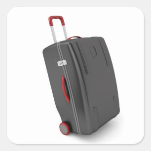 Pegatina Cuadrada Bolsa de viaje negra