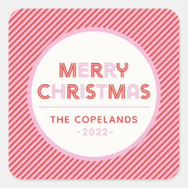 Pegatina Cuadrada Bolsas de regalo de Personalizado de la franja de 