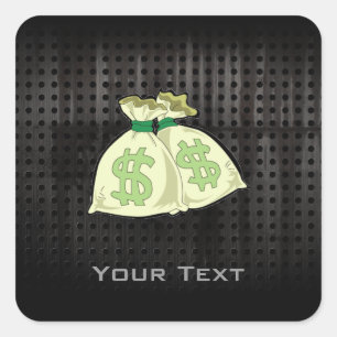 Pegatina Cuadrada Bolsos del dinero; Rugoso
