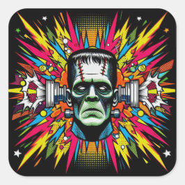 Pegatina Cuadrada  "Bolt Blowing Monster"