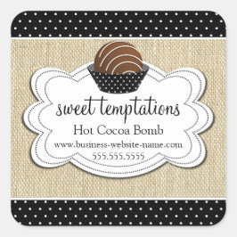 Pegatina Cuadrada Bomba de chocolate caliente de cacao