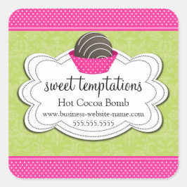 Pegatina Cuadrada Bomba de chocolate caliente de cacao