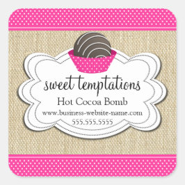 Pegatina Cuadrada Bomba de chocolate caliente de cacao