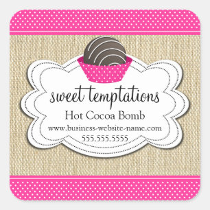 Pegatina Cuadrada Bomba de chocolate caliente de cacao