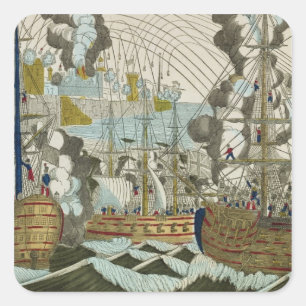 Pegatina Cuadrada Bombardeo y asedio a Argel, 3 de julio de 1830
