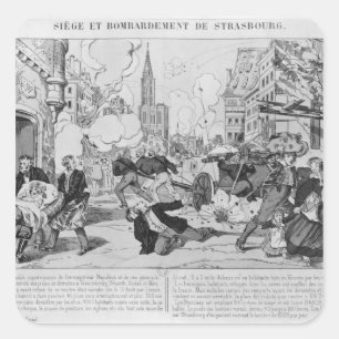 Pegatina Cuadrada Bombardeo y cerco de Estrasburgo