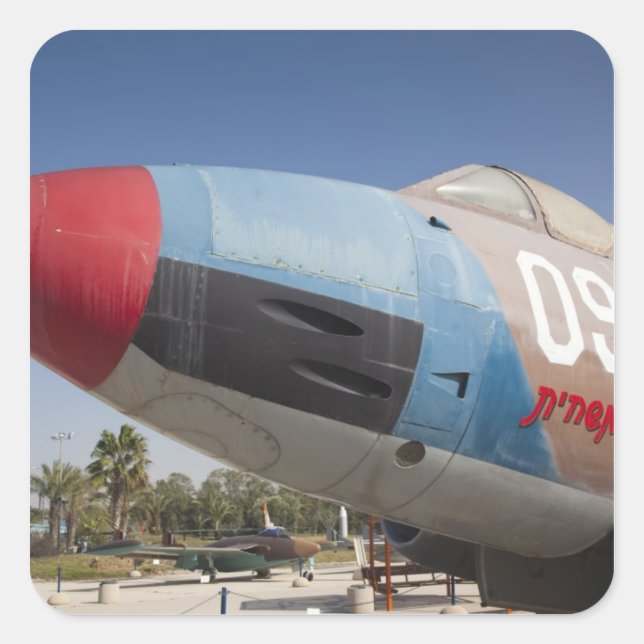 Pegatina Cuadrada Bombardero de Vautour de construcción francesa (Anverso)