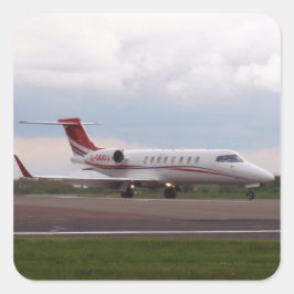Pegatina Cuadrada Bombardier Lear Jet 45XR
