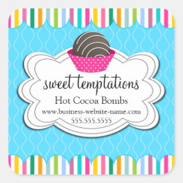 Pegatina Cuadrada Bombas de chocolate caliente de cacao