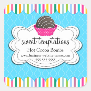 Pegatina Cuadrada Bombas de chocolate caliente de cacao