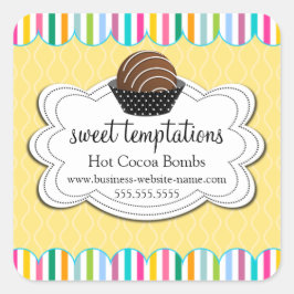 Pegatina Cuadrada Bombas de chocolate caliente de cacao