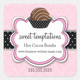 Pegatina Cuadrada Bombas de chocolate caliente de cacao