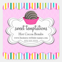 Pegatina Cuadrada Bombas de chocolate caliente de cacao