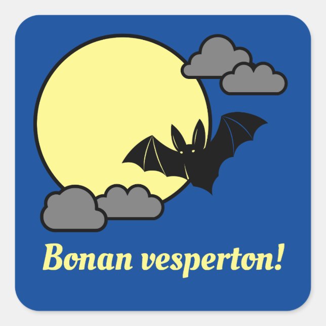 Pegatina Cuadrada ¡Bonan vesperton! (Anverso)