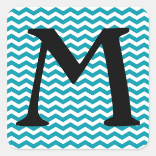 Pegatina Cuadrada Bondi Blue Wave Chevron