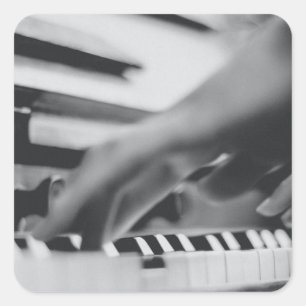 Pegatina Cuadrada Bonita obra de piano