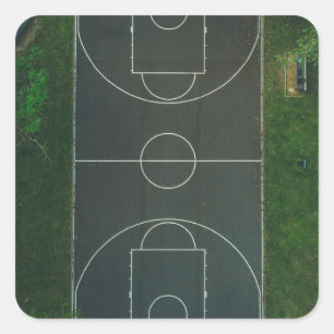 Pegatina Cuadrada Bonito Baloncesto
